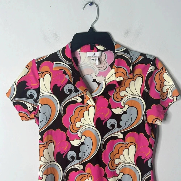 Jude Connally Pink Retro Collared Mini Dress - Picture 3 of 6